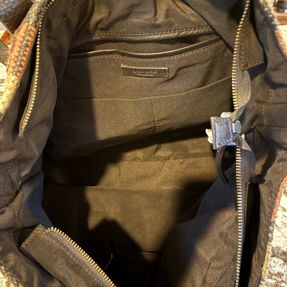 Zara Ethnic Woven And leather Fringe Tote Bag - Picture 12 of 12